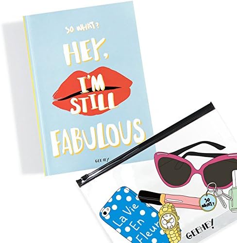 ‘FABULOUS’ A5 Undated Planner Pack, Clear Pouch, 2 Refillable Covers Included, Scheduler Monthly Weekly Academic Planner Personal Organizer Agenda Diary, 5.8”X8.3” (Blue)