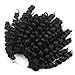 Leeven 3 Pcs Wand Curly Braids 8 Inch Natural Black Jamaican Bounce African Collection Crochet Braiding Twist Hair 20 Strands 1B
