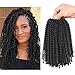 Spring Twist Hair Crochet Braids 8Inch Short Fluffy Curly Synthetic Braiding Hair Extensions Low Temperature Fiber for bomb twist passion twist hair (1B)