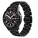 {Zero Gaps} Gear S3 Frontier/Classic Bands, VIGOSS 22mm Black Solid Stainless Steel Metal Band with Butterfly Buckle 7 Beads Replacement Strap for Samsung Gear S3 Frontier / S3 Classic Smart Watch