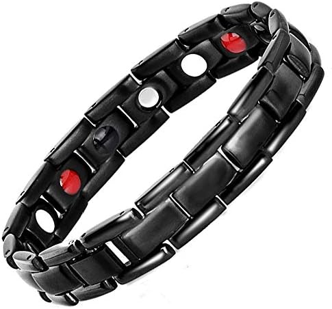 Men Titanium Magnetic Bracelet Far Infrared Classic Germanium Titanium Steel Negative Ion Anti-Snoring Health Care Dropship