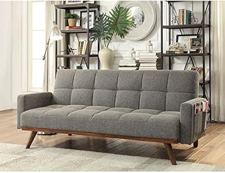 Amazon Com Furniture Of America Natalie Mid Century Modern Futon