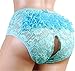 Sissy Pouch Panties Men's Silky lace Bikini Briefs Underwear for Men (XL, Blue)