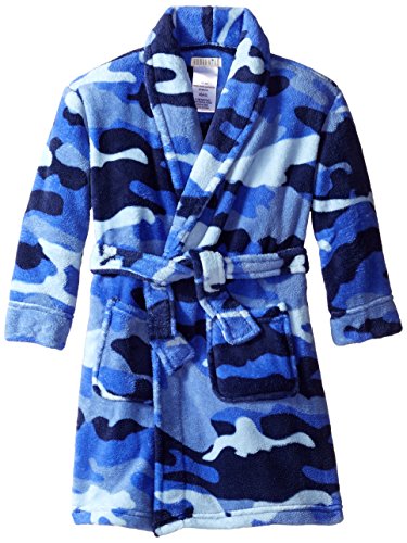 Komar Kids Big Boys' Fleece Camo Print Robe, Blue, X-Small