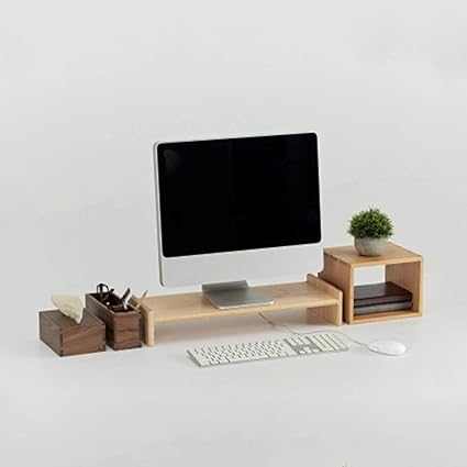 Cora Studio Support Pour Ecran En Bois Socle Rehausseur D Ecran Pour Ordinateur De Bureau Pc Tv Tablette Banc Repose Ecran Moniteur Ergonomique Amazon Fr Cuisine Maison