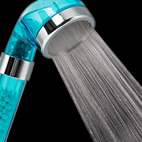 Ionic Filtration Hand Held Shower Head, High Pressure Water Saving Showerhead Anion Energy Ball Filter Spray, Include Adjustable Shower Arm Mount and Stainless Steel Long Hose Combo, Chrome Finish