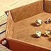 Dice Tray, Dice Box, Dice Holder, Storage Box for RPG Table Games, Double Sided Foldable, Folds Flat, Fits in Board Game Box for Roleplaying RPG by Crystal Lemon (Tan, 9.25)
