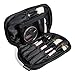Solofish Small Makeup Brush Bag, Travel Cosmetic Bag for Women Makeup Bag with Brush Compartment Belt Strap Holder Removable Net Pocket for Travel Home Gift (Black)