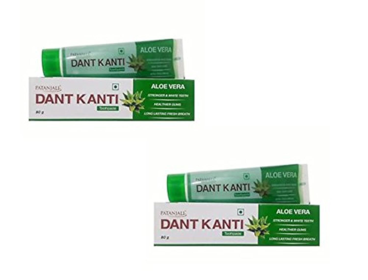 Patanjali Dant Kanti Toothpaste Aloe Vera 80g (Pack of 2)