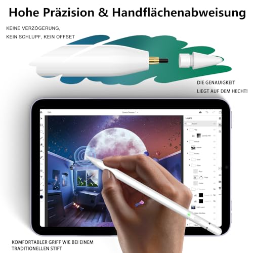 Pencil 1st Generation for iPad (2018-2026): with USB C Fast Charging Performance & Tilt Sensitivity Accessories for Tablets, Pencil for iPad A16 11/10/9/8/7/6, Air 3~5/M2/M3/M4, Min 5~7, Pro 11"/12.9"/13"