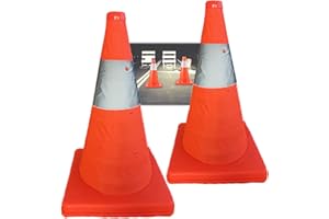 CZ-XING Collapsible Traffic Cones 15.5 Inches，Reflective Safety Cones Waterproof Road Parking Cone Multi Purpose Pop up Traff