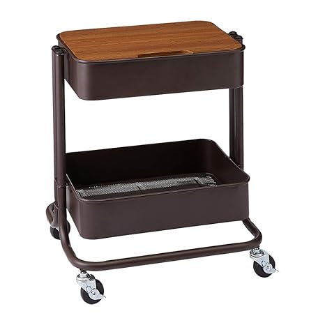 Amazon ヴィンテージ調 キッチンワゴン 天板付き キャスター付き 北欧
