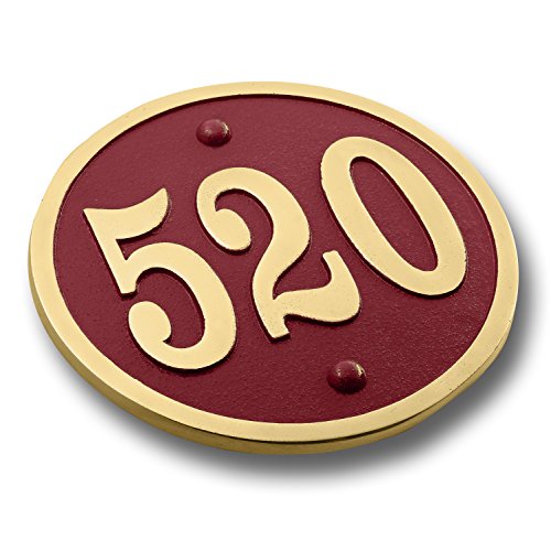 House Number Address Plaque Modern Round Style. Cast Metal Personalised Yard Or Mailbox Sign With Oodles Of Color, Number And Letter Options. Handmade In England By The Metal Foundry Just For You
