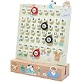 Comihome Wooden Desk Calendar - Perpetual Planner Calendar - Unique Gifts, Month Date Display, Desk Decorations for Office, Desk Accessories Aesthetic, Cute Desk Decor (Creamy white)