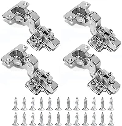 QINGHEC 4 Pcs Inset Soft Close Kitchen Cupboard Hinges 35mm