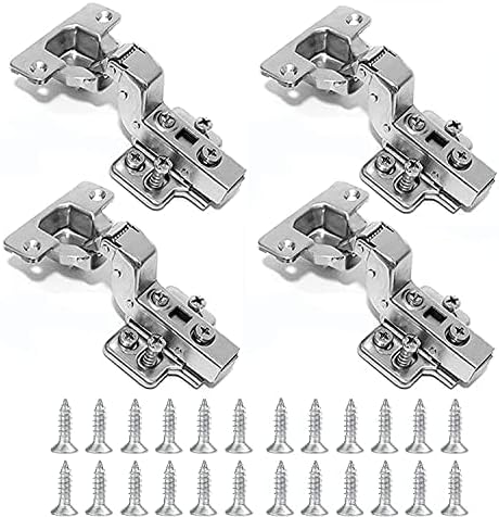 QINGHEC 4 Pcs Inset Soft Close Kitchen Cupboard Hinges 35mm