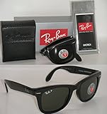 RAY BAN RB 4105 601/58 50mm Wayfarer Folding Black Frame w/ Green Polarized 50mm