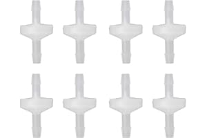 YXCCSE 8 Pcs 1/4" Check Valve, 6mm PVDF One Way Valve Inline Check Valve Non Return Check Valve for Fuel Gas Liquid Air