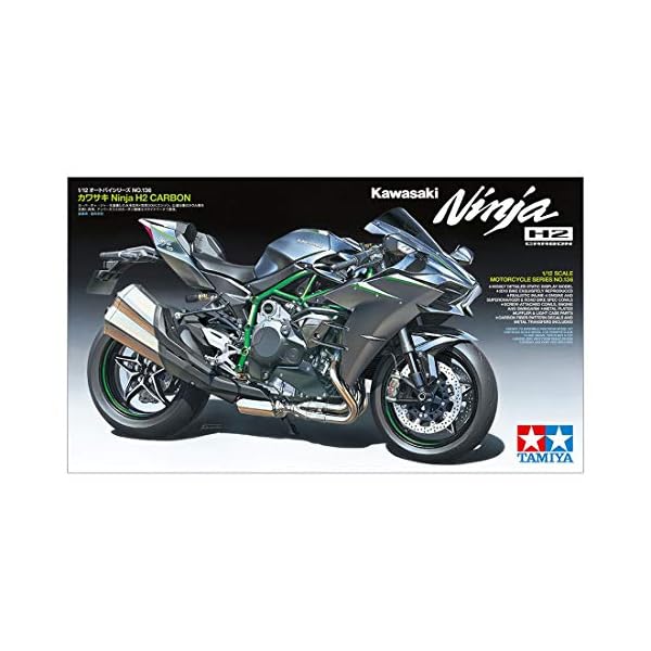 TAMIYA 300014136 14136 1:12 Kawasaki Ninja H2 Carbon, originalgetreue Nachbildung, Modellbau, Plastik Bausatz, Basteln… – Bild 8