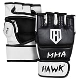 HAWK MMA Gloves Grappling Gloves Martial Arts Sparring Gloves Punching Bag Cage Fight Gloves Mitts UFC Combat Training Gloves
