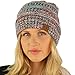 C.C Quad Color Warm Chunky Thick Stretchy Knit Slouchy Beanie Skull Cap Hat Teal by SK Hat Shop