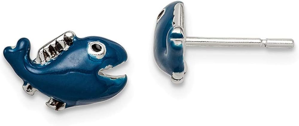 925 Sterling Silver Enameled Whale Post Stud Earrings Animal Sea Life Fine Jewelry For Women Gifts For Her