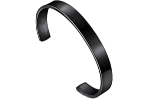 SHIMERITI Punk Rock Stainless Steel Adjustable Open Cuff Bracelet