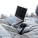 Superjare Laptop Stand Desk Table, Adjustable Ergonomic Aluminum TV Bed Lap Tray Notebook Tablet Holder with Vented CPU Fans and Enlarged Mouse Pad, Blackthumb 1
