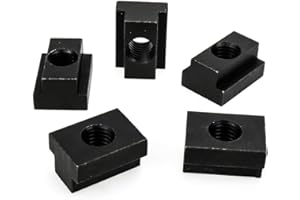 Tsnamay M12 T-Slot Nut,Black Oxide Finish,Grade 8.8,0.47" Threads,Slot Width 14mm,Slot Depth 8mm,Total Depth 16mm,Pack of 5