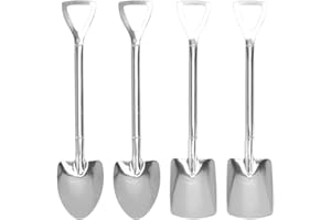 Stainless Steel Shovel Spoon, Ice Cream Scoop, Innovative Fun Dessert Cake Spoon, Compact Lightweight Reusable Sugar for Home