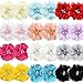 Baby Girls Clips 24pcs 2 Chiffon Flower Sparkly Rhinestone Pearl Clips Hair Barrettes for Baby Girls Infants Teens Toddlers Kids Set of 12 Pairs