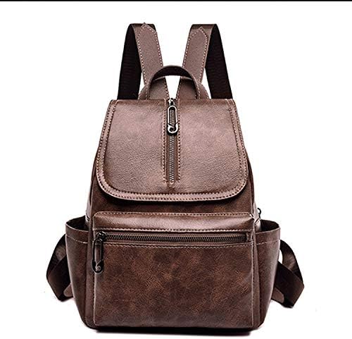 Vintage Leather Women Backpack Female Anti theft Stylish Brown Ladies Backpack Travel Backpacks Woman