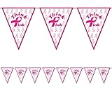 12' Pink Ribbon Pennant Banner