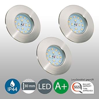 Lámpara de techo I Foco LED empotrable y plano I Kit de 3 unidades para