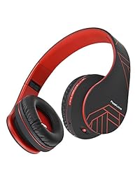 PowerLocus - Auriculares de diadema con Bluetooth, inalámbricos, estéreo, plegables, inalámbricos y con cable con micrófono integrado, micro SD TF, FM para iPhone Samsung iPad PC