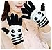 Bienvenu Girls Cute Cartoon Panda Winter Warmer Touchscreen Knit Mitten Texting Gloves