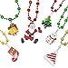 Set of 12 Christmas Jingle Bells Necklaces for Christmas and Holiday Party Favors with 6 Designs