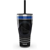 Tervis Traveler NBA Golden State Warriors - Night Game Triple Walled Insulated Tumbler Travel Cup Keeps Drinks Cold & Hot, 30oz with Straw Lid, Stainless Steel