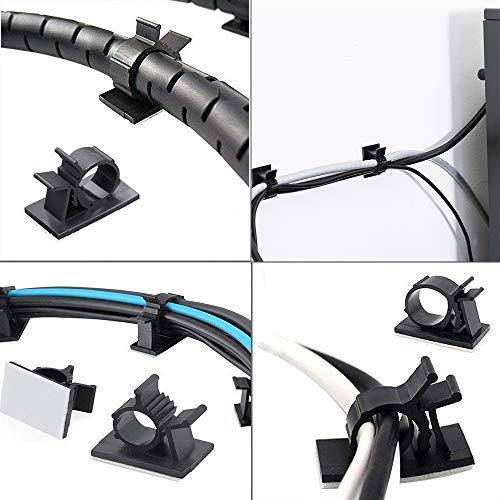 Cable Clips, 100PCS Cable Management Clips, Adhesive Cable Clips with