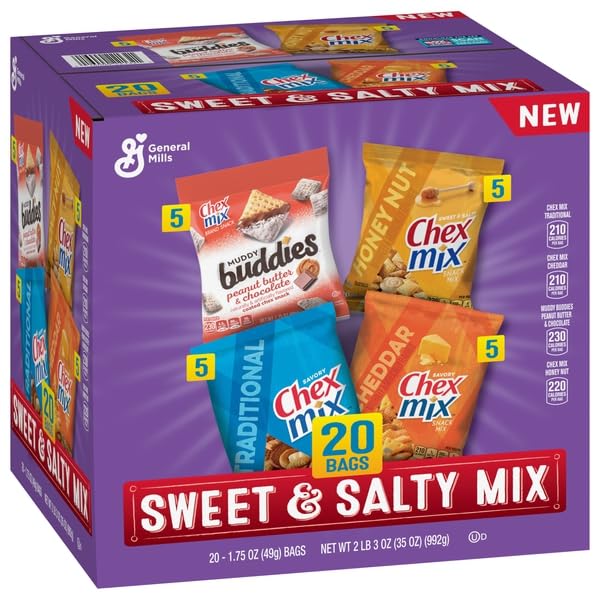 Chex Mix Variety Pack, Sweet & Salty, 20 ct, 35 oz