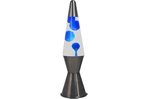 zhrisezlava 16 Inch Liquid Motion Lamp, Transparent Magma Motion Lamps with Blue Wax, Relaxing Night Light Home Decor for Con