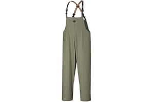 Pioneer Waterproof Oil-Resistant Bib Pants - Work Overalls for Men - Khaki Green