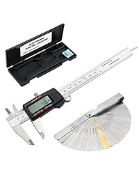 eSynic Calibrador digital de vernier + medidor de plumas 5.906 in   6 pulgadas acero inoxidable cuerpo electrónico Calibrador Fracciones pulgadas Metric Conversión herramienta de medición para longitud Ancho Profundidad Diámetro interior