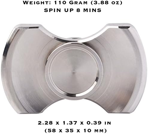 ILoveFidget Fidget Spinner, Best Stainless Steel Hand Spinner EDC Toy, R188 bearing spins up to 8 mins, relieve stress ADHD ADD Austism anxiety boredom, improve focus attention (Double Bar)