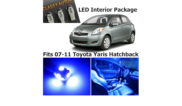 Elegante autos Toyota Yaris azul interior LED paquete (6 ...