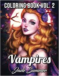 Vampires: An Adult Coloring Book with Sexy Vampire Women, Dark Fantasy ...