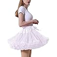 Petticoats for Women Tutu Skirts Elastic Waist Chiffon Princess Soft Ballet Dance Cosplay Lolita Fluffy Skirt