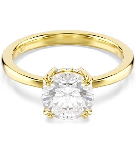 Amazon.com: Swarovski Stilla Attract ring, Round cut, White, Gold