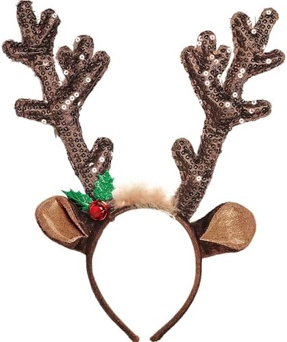 Set De 3 Diademas De Reno Con Nariz Roja – Accesorios De Navidad Con Orejas, Cola Y Nariz – Ideal Para Cosplay, Fiestas Y Sesiones De Fotos