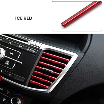 Everrich 10 Pcs Car Interior Moulding Trim Car Air Conditioning Air Outlet Colorful Film Car Interior Exterior Decoration Seal Strip Strip Line (Rainbow)
